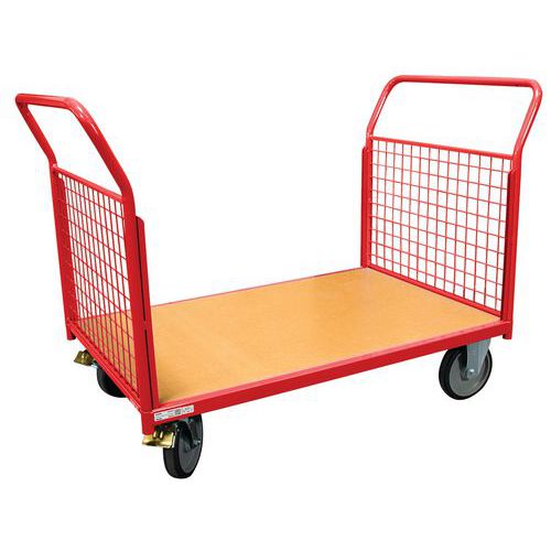 Chariot 2 dossiers grillagés Force 500 kg roues en rectangle - FIMM