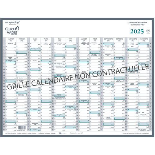 Calendrier Manager - 55 x 43cm - Année 2025 - Quo Vadis