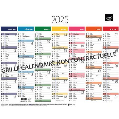 Calendrier banque Arc en ciel - 43 x 33,5cm - Année 2025 - Quo Vadis