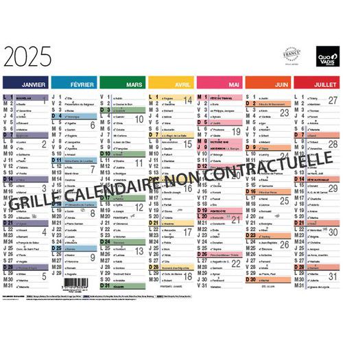 Calendrier banque Arc-en-ciel - 27 x 21 cm - Année 2025 - Quo Vadis