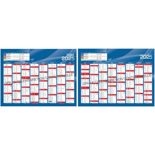 Calendrier banque 16 mois 2025 - 55 x 40,5 cm - Quo Vadis