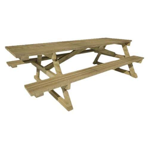 Table bancs bois PMR 2.40 m