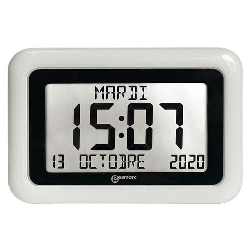 Horloge grand affichage blanc Geemarc