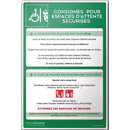 Panneau consignes EAS en PVC