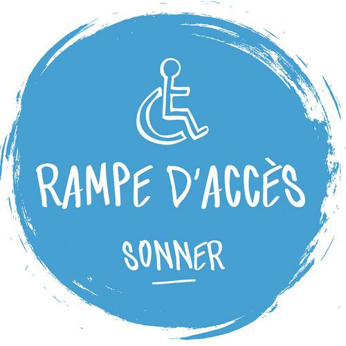 Adhésif design pour carillon d'appel rampe d'accès bleu