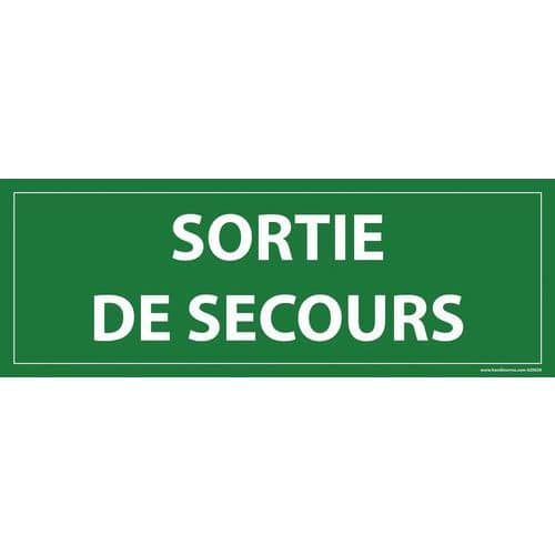 Panneau sortie de secours