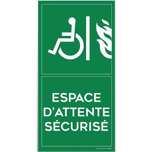 Panneau signalétique espace d'attente sécurisé