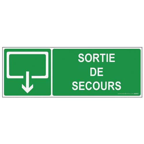 Panneaux sortie de secours évacuation rectangle