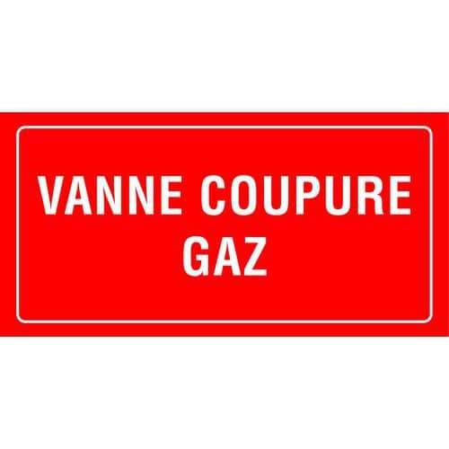 Plaque pictogramme Vanne coupure gaz