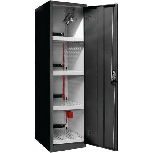 Armoire de sécurité noire stockage batteries lithium - Semie équipée