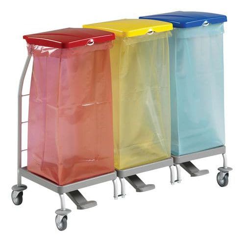 Support sac avec pédale et couvercles - 2x70L, 3x70L et 4x70L - TTS