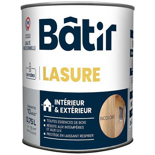 Lasure pour bois longue durée intérieur/extérieur incolore - Batir