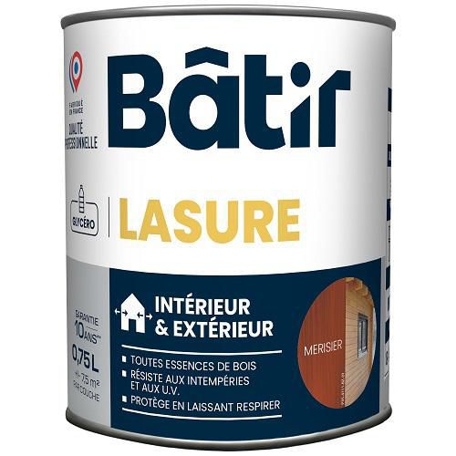 Lasure pour bois longue durée intérieur/extérieur merisier - Batir