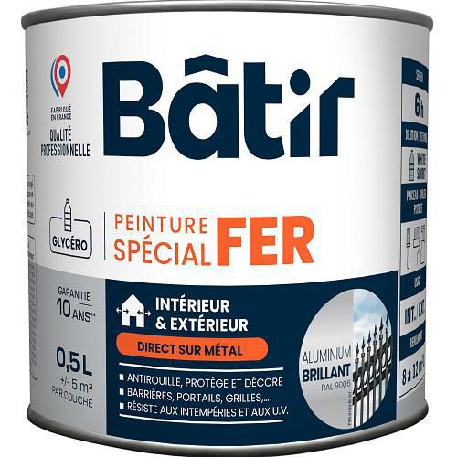 Peinture antirouille spécial fer Brillant -0,5 L - Batir