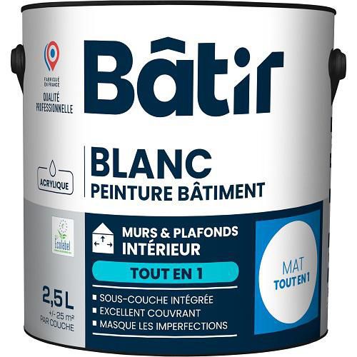 Peinture tout en 1 avec sous couche intégrée - Mat - Batir