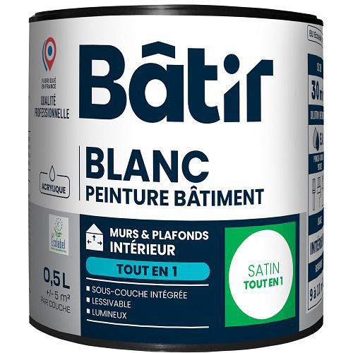 Peinture tout en 1 avec sous couche intégrée - Satin - Batir