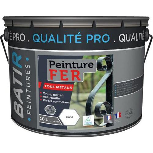 Peinture antirouille pour tous métaux écolabel 10L - Batir