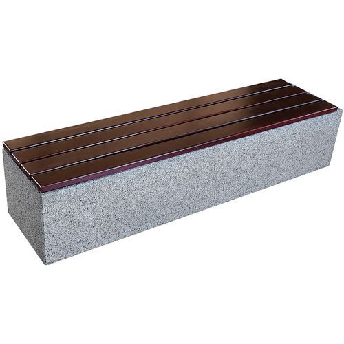 Banc Kube béton granite assise bois - Benito