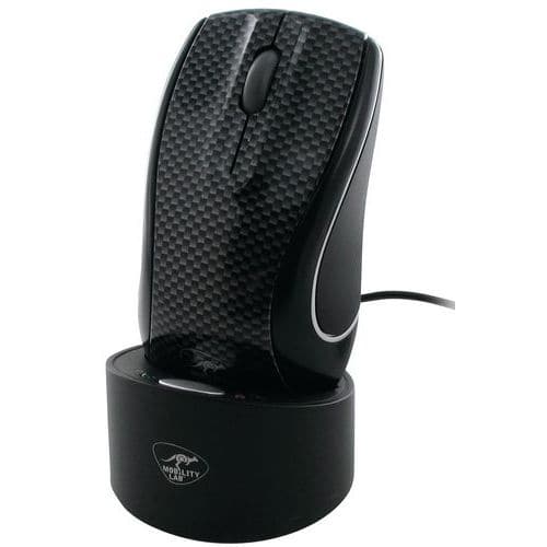 Souris sans fil rechargeable Finition carbon - Noir Mobility Lab