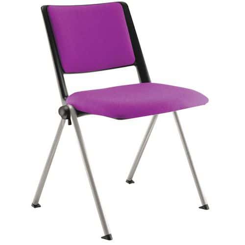 Lot de 4 chaises Match piètement alu dossier et assise tissu classé M1