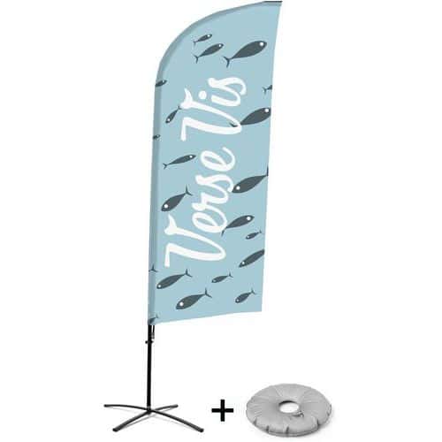 Beach flag avec pied croix Poisson - Néerlandais - Showdown Displays