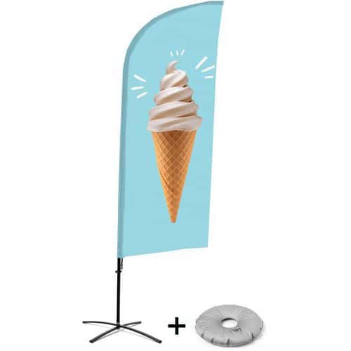 Beach flag avec pied en croix Glace - Showdown Displays