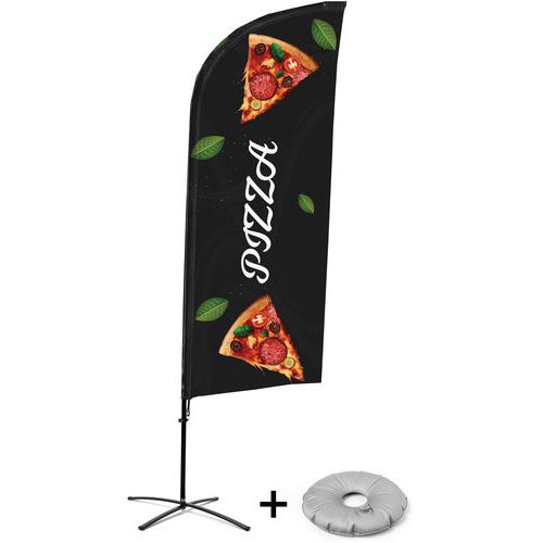 Beach flag avec pied en croix Pizza - Français - Showdown Displays