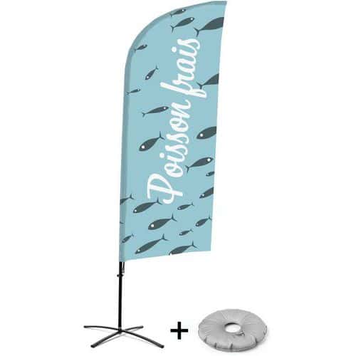 Beach flag avec pied en croix Poisson - Français - Showdown Displays