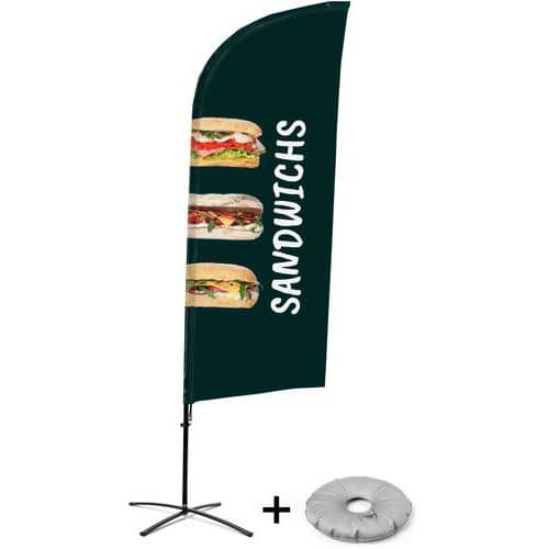 Beach flag avec pied en croix Sandwichs - Français - Showdown Displays