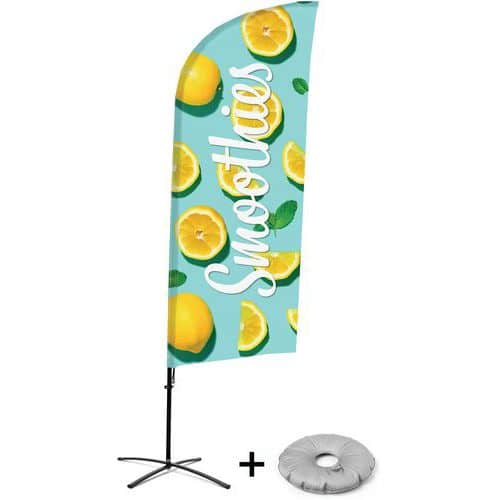 Beach flag avec pied en croix Smoothie citron - Showdown Displays