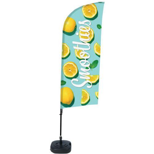 Beach flag avec pied remplissable Smoothie citron - Showdown Displays