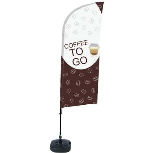 Beachflag base remplissable Coffee to Go - Anglais - Showdown Displays