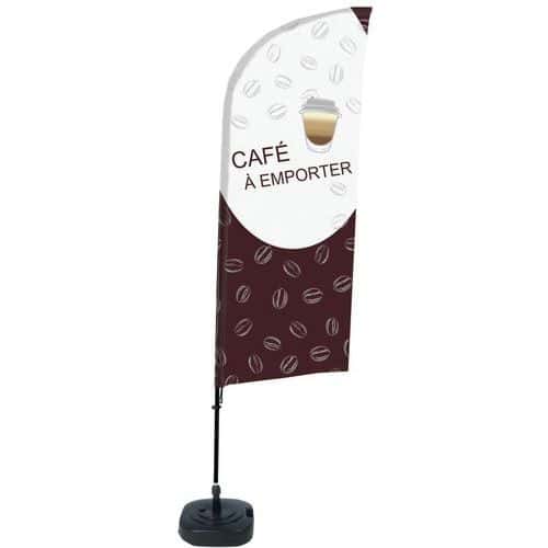 Beachflag base remplissable Coffee to Go Français - Showdown Displays