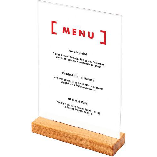 Porte-menu T en bois - Showdown Displays