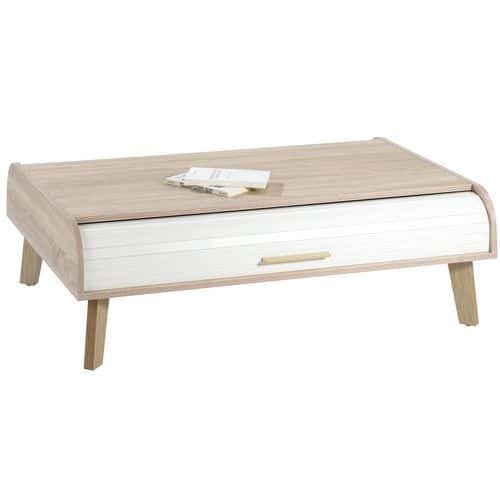 Table basse Vintage coloris Chêne/Blanc Simmob