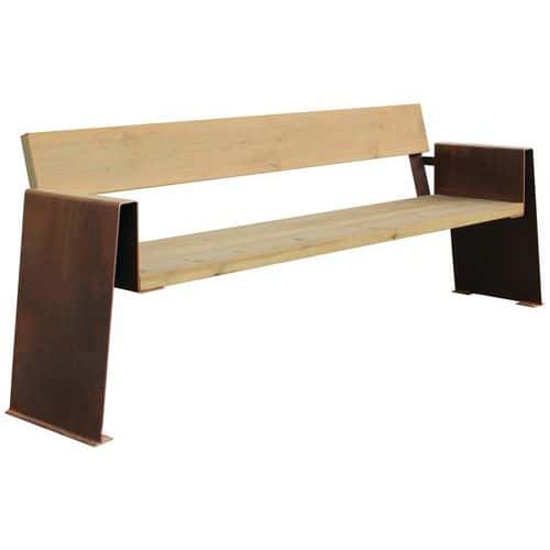 Banc Alp B 2,40 m bois pin traité / acier