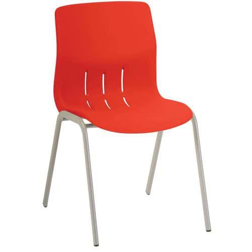 Lot de 5 chaises coque Rio piètement coloris gris alu - Manutan Expert