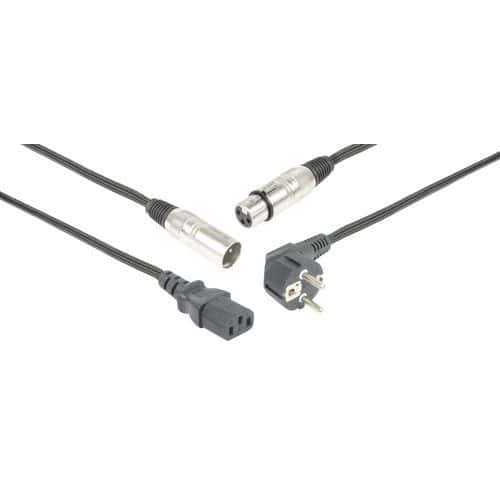 Cordon secteur/signal audio XLR Power Dynamics