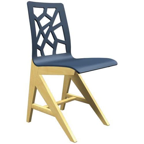 Chaise Iriss coque bois - appui sur table hêtre naturel