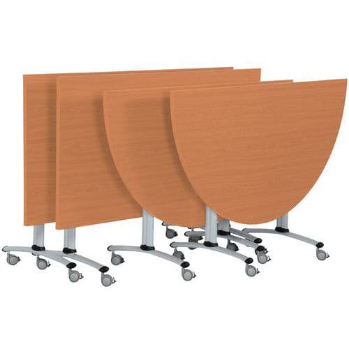 Pack réunion Axe stratifié 2 tables 160cm + 2 demi rondes 136cm - Manutan Expert