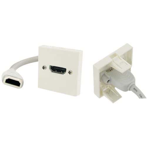 Plastron HDMI femelle blanc