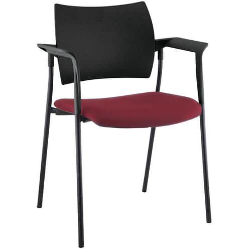 Fauteuil visiteur Tendance piètement noir dossier polypro Sokoa