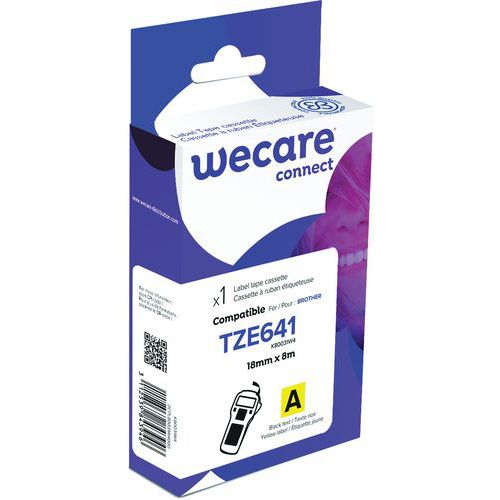 Cassette de ruban pour étiqueteuse Brother - Largeur 18 mm - Wecare