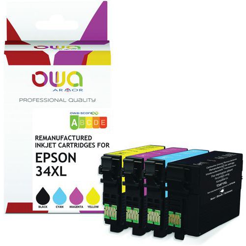 Cartouche d'encre remanufacturée Epson 34XL - 4 couleurs - OWA