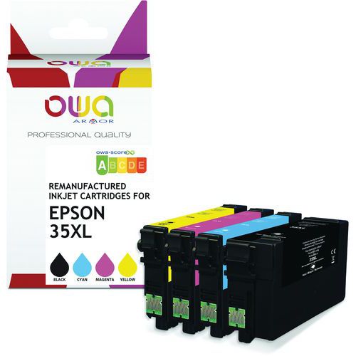 Cartouche d'encre remanufacturée Epson 35XL - 4 couleurs - OWA