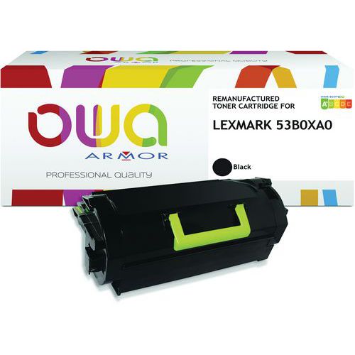 Toner remanufacturé Lexmark 53B0XA0 - Noir - OWA