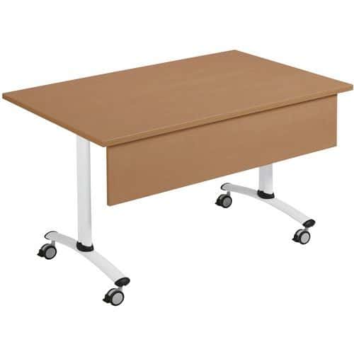 Table plateau stratifié carré Axe + voile de fond - Manutan Expert