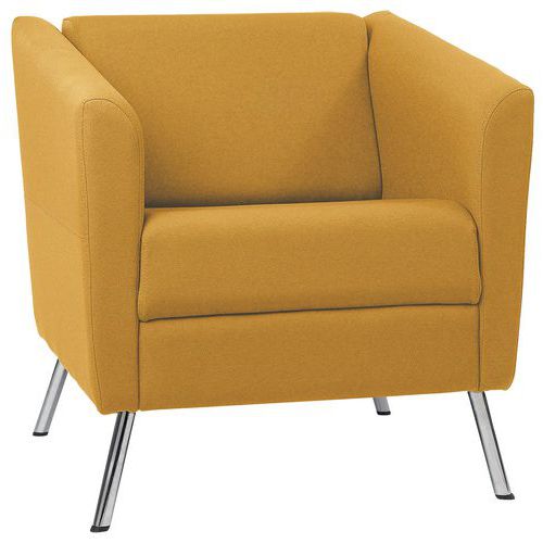 Fauteuil accueil Wind dossier bas pieds métal polyester100%  recyclé GGI