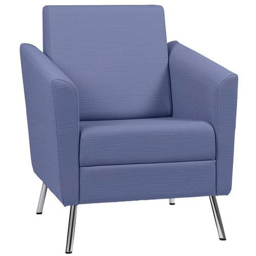 Fauteuil accueil Wind dossier haut pieds métal polyester 100% recyclé GGI