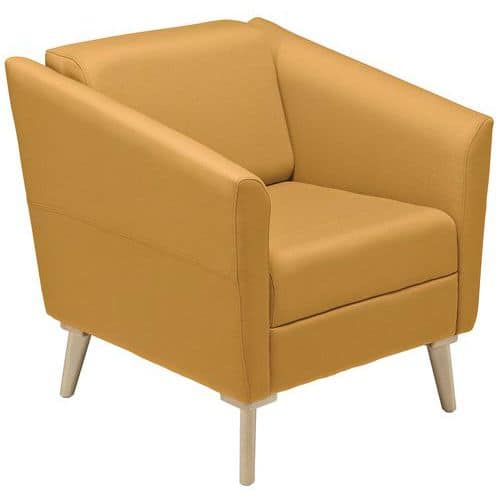 Fauteuil Wind dos bas pied bois tissu polyester 100% recyclé GGI